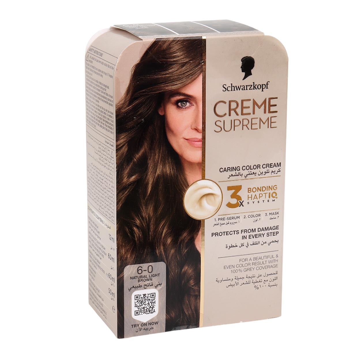 Schwarzkopf Creme Supreme Caring Color Cream 6-0 Natural Light Brown