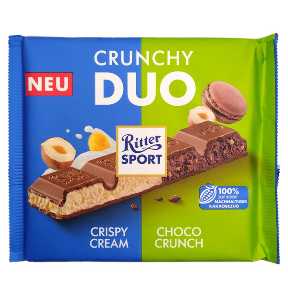 Ritter Sport Neu Crunchy Duo Crispy Cream & Choco Crunch 218g
