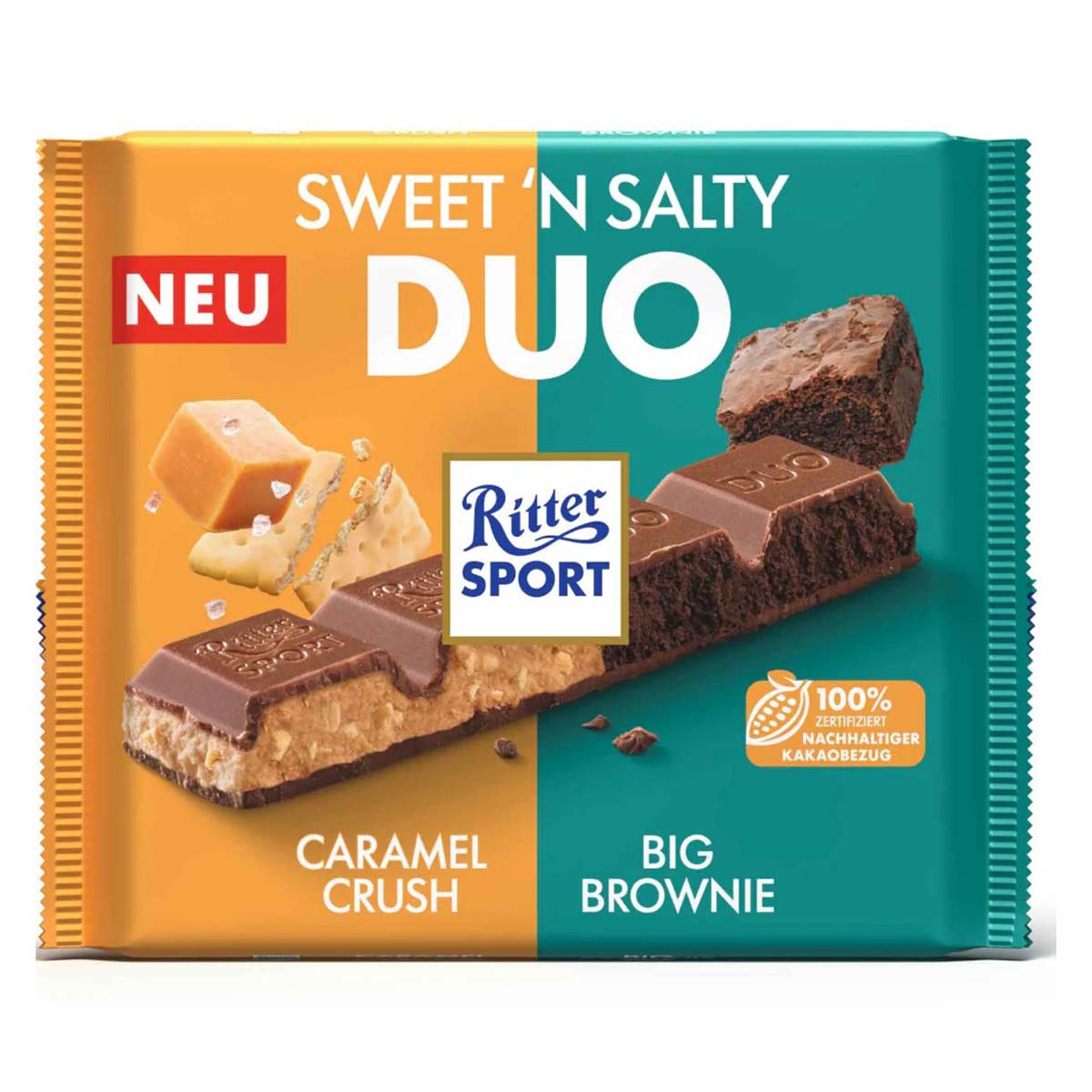 Ritter Sport Neu Sweet N Salty Duo Caramel Crush & Big Brownie 218g