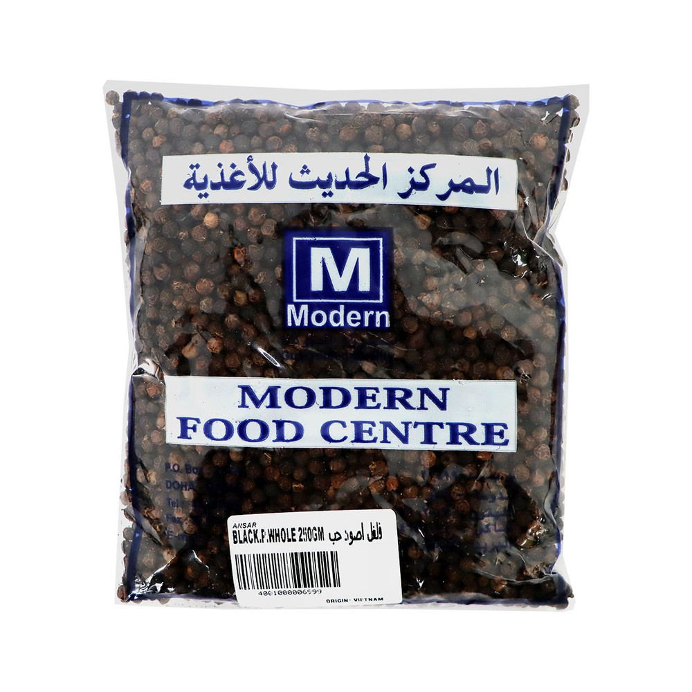 مركز الأغذية الحديثة فلفل أسود كامل 250 جرام