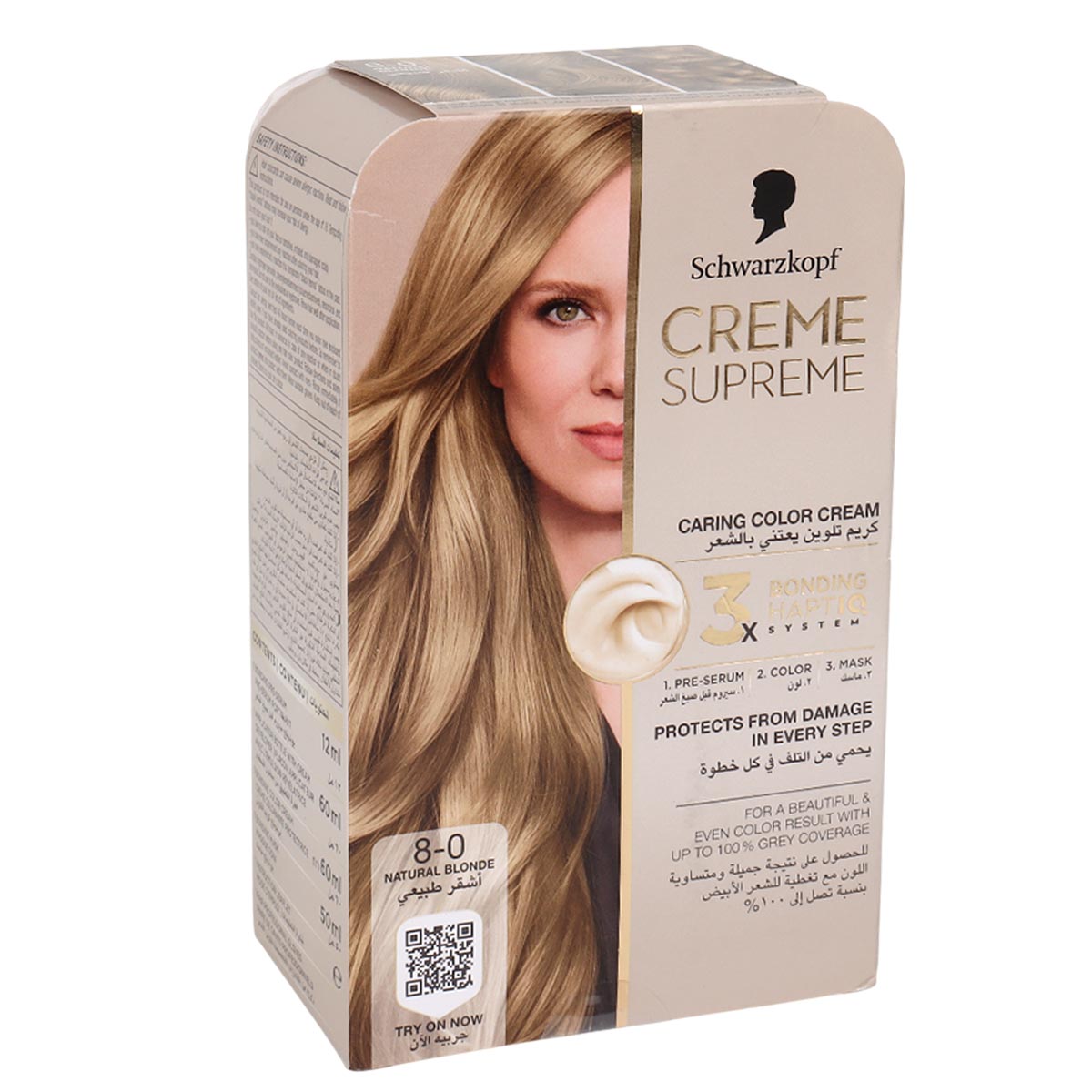 Schwarzkopf Creme Supreme Caring Color Cream 8-0 Natural Blonde