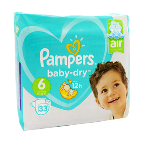 Pampers Baby Dry Diapers Size 6, 13-18 Kg 33pcs