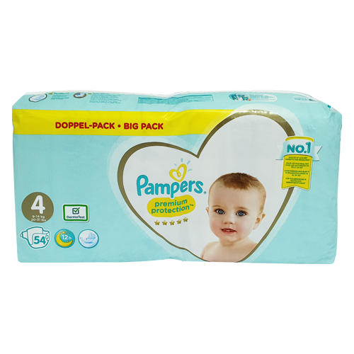 Pampers Premium Care Baby Diapers Size 4 ( 9-14Kg ) 54 Pcs