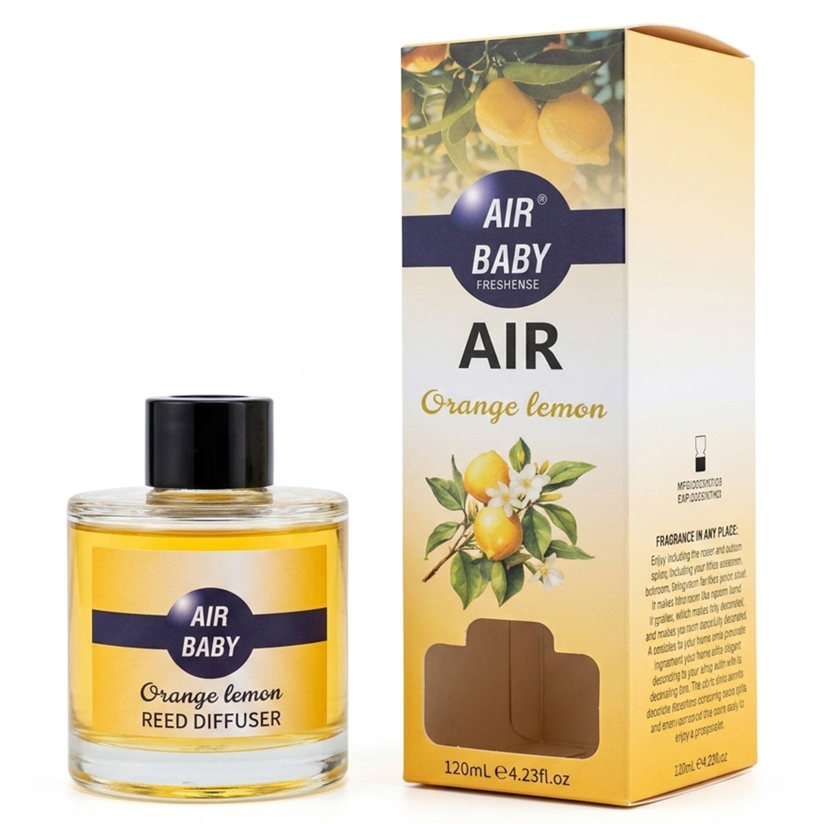 Air Baby Reed Diffuser Unisex Orange Lemon 120ml