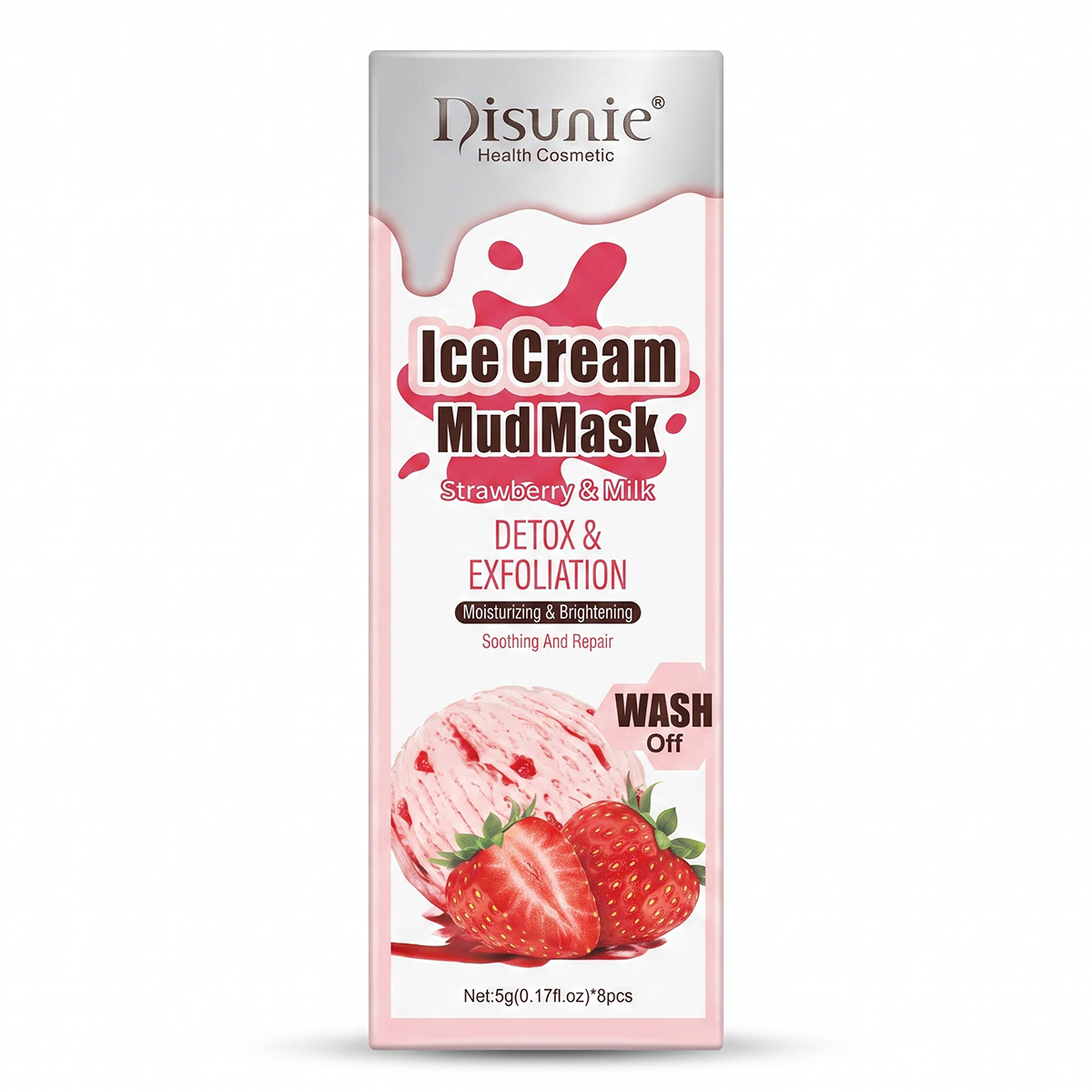 Disunie Ice Cream Mud Mask Strawberry & Milk 8 x 5g