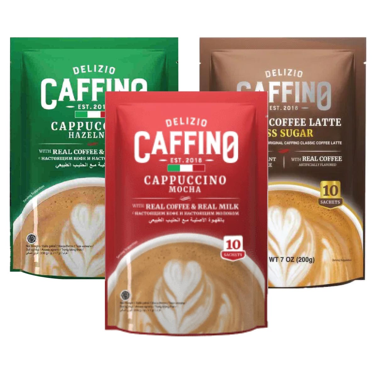 Delizio Caffino Instant Coffee Sachets Assorted 10x20g