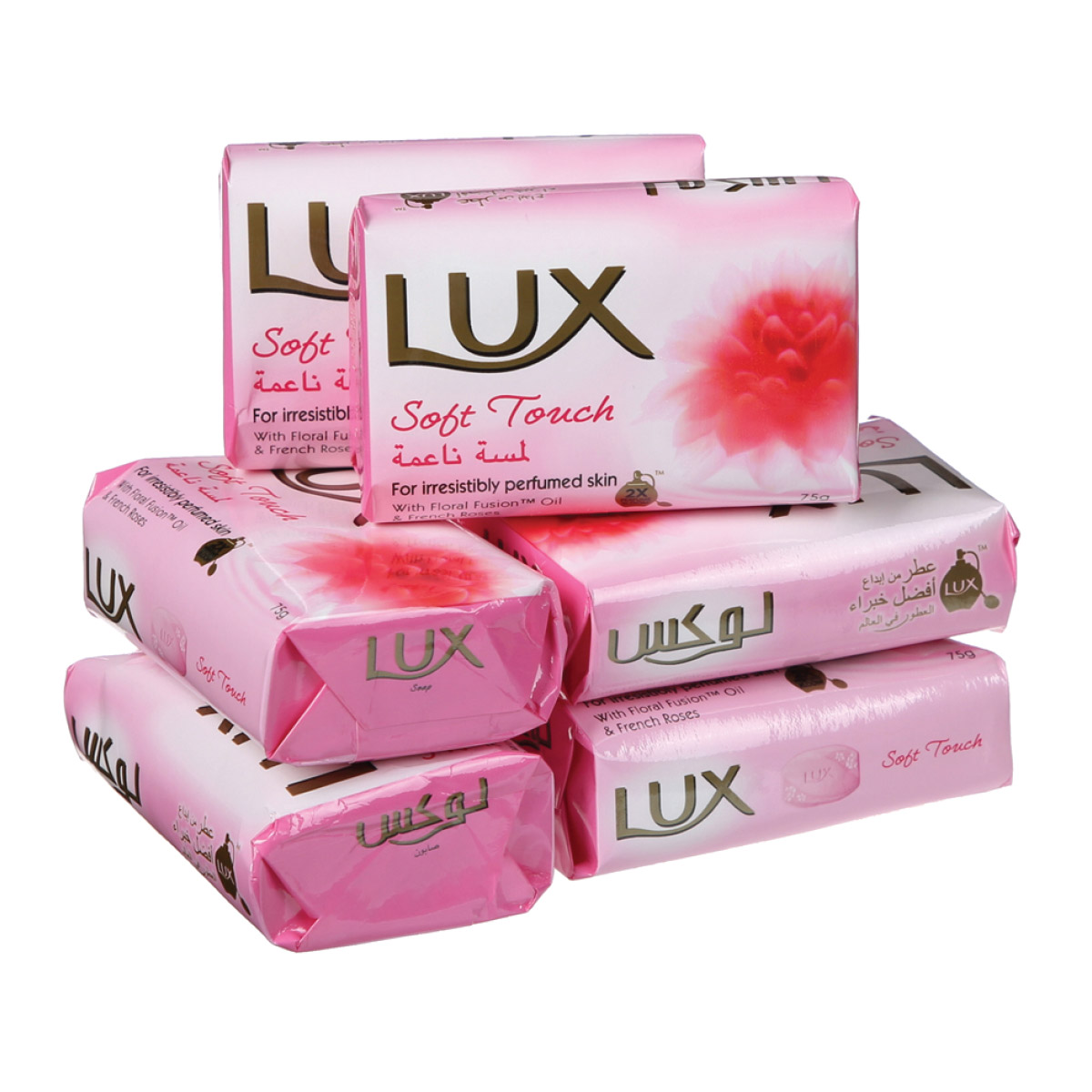Lux Soft Touch Soap Bar Assorted 6x75g