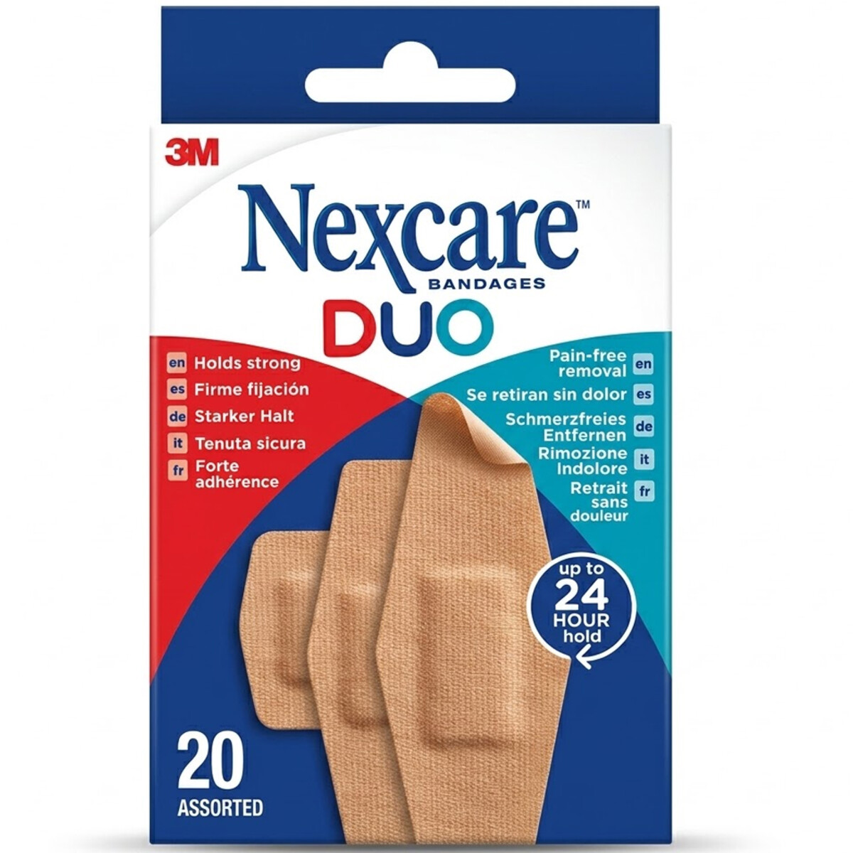 Nexcare Duo Bandages Up To 24 Hour Hold 1 x 20 Pieces