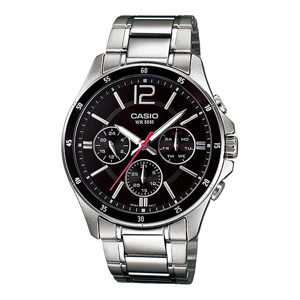 Casio Multi Dial Stainless Steel Mens Watch - MTP-1374D-1AVDF