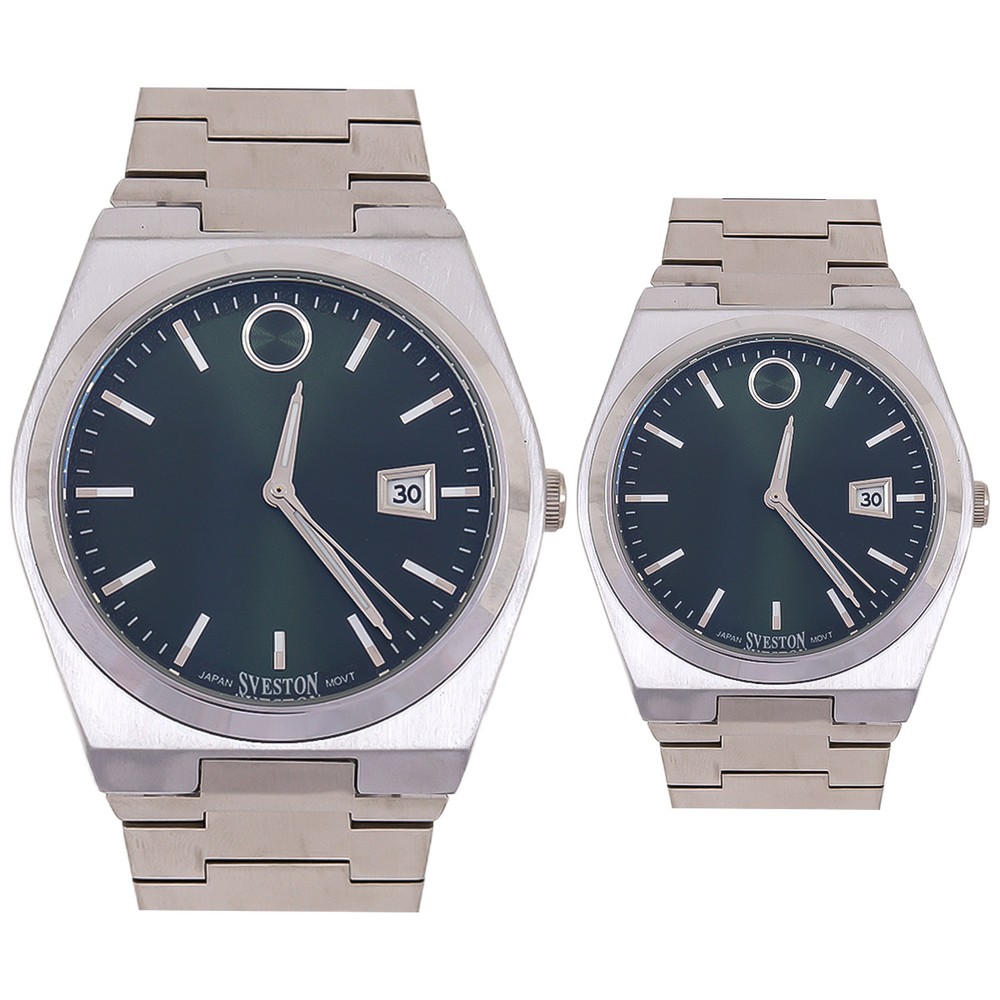 Sveston Couples Watch In Silver & Grey Color 2315 IPS