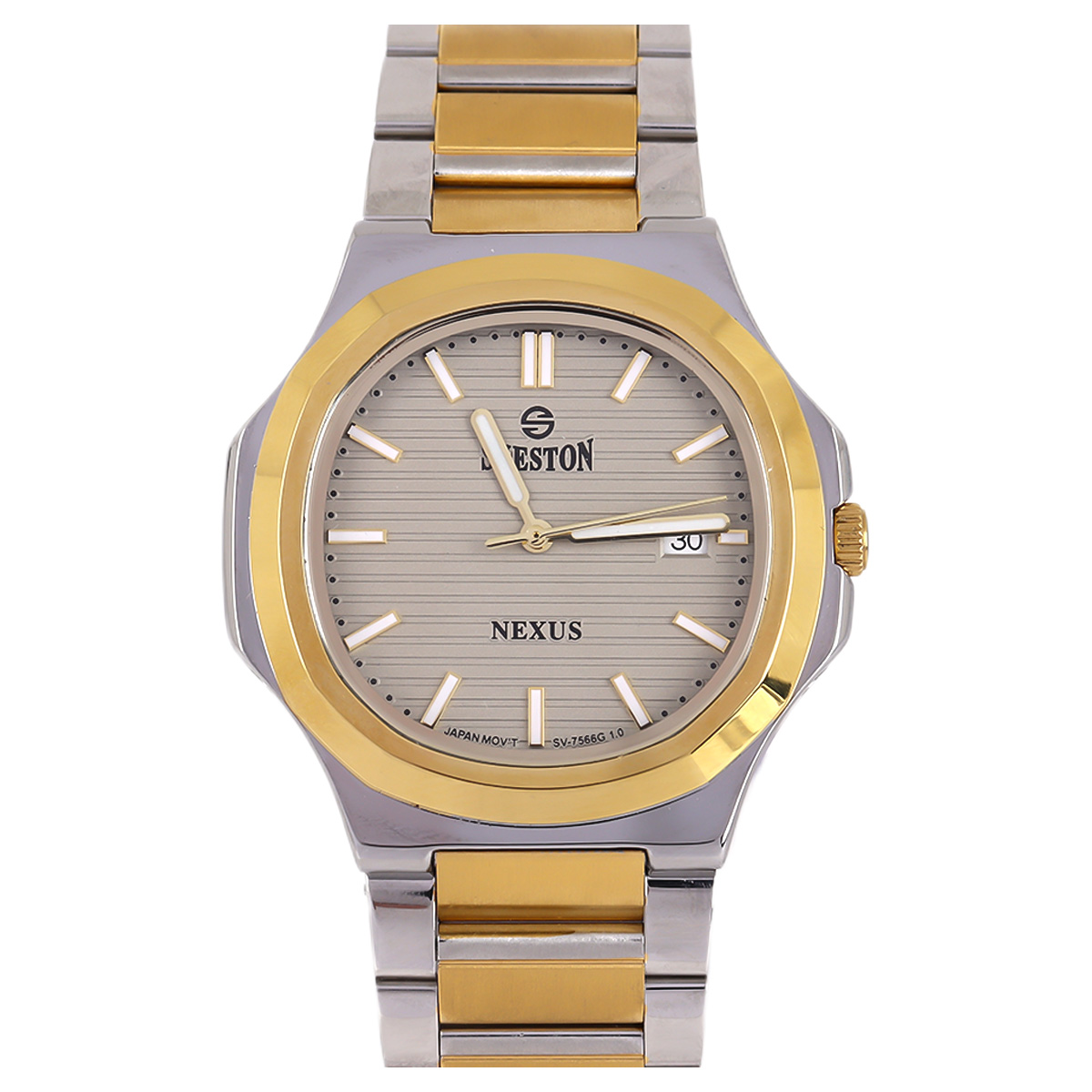 Sveston Metal Watch For Men In Golden & Silver Color