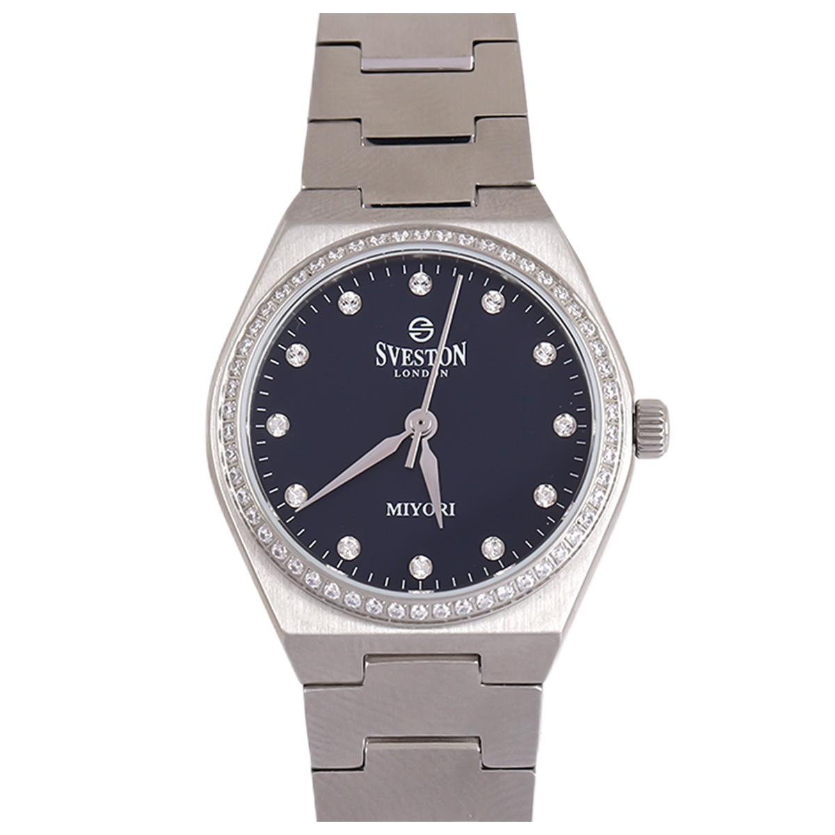 Sveston Miyori Metal Watch For Women In Silver & Blue Color