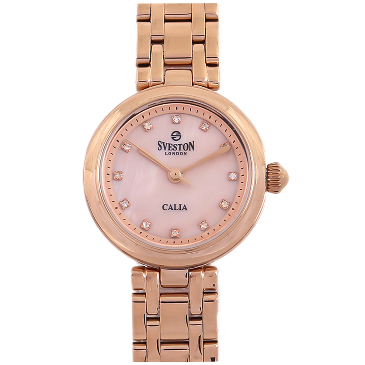 Sveston Calla Metal Watch For Women In Rose Gold Color