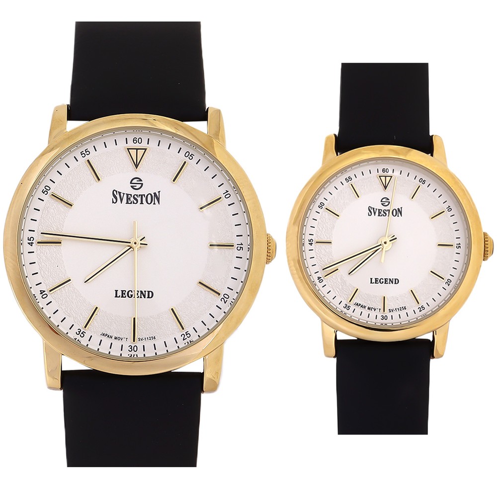 Sveston Legend Couple Watch In Black & White Color