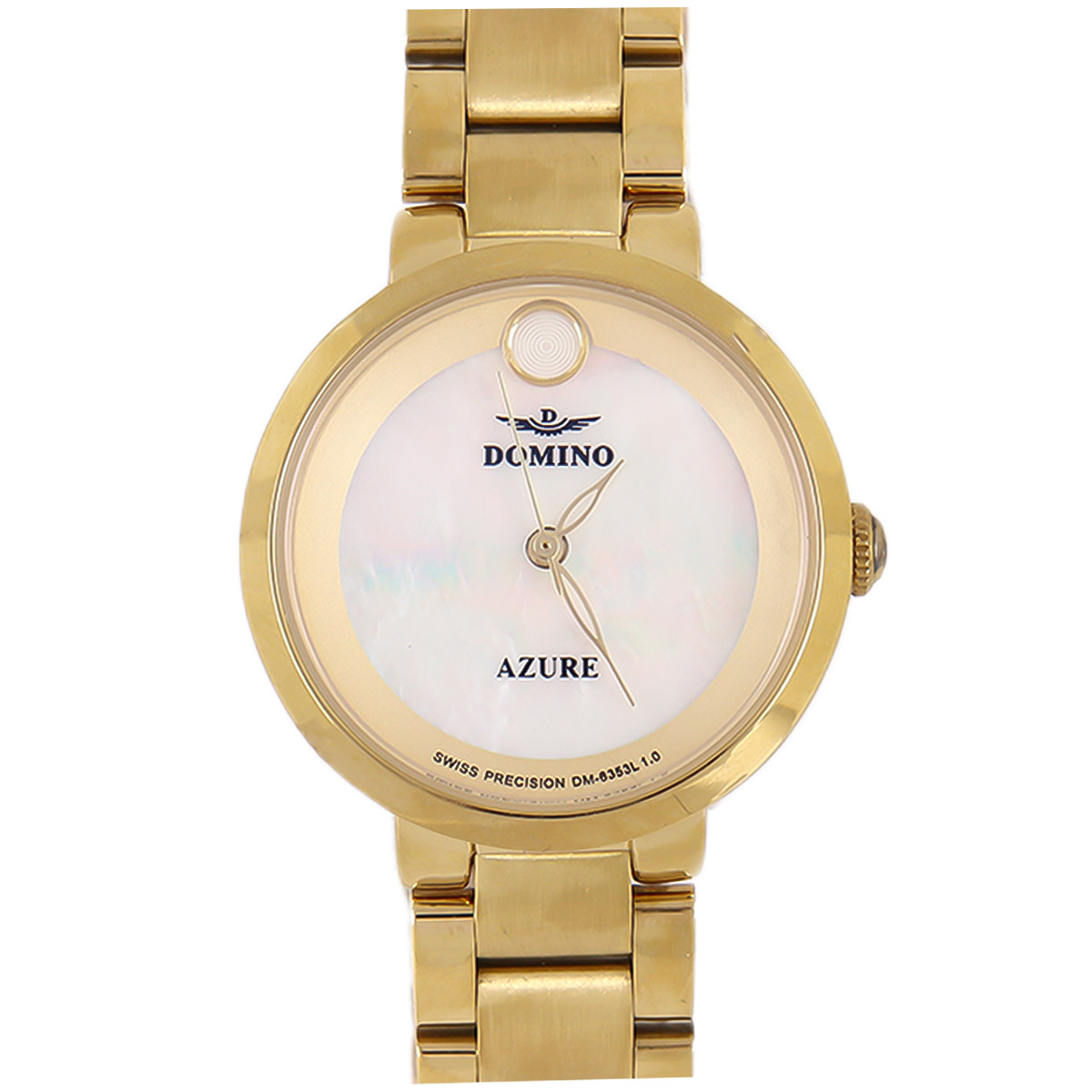 Domino Azure Watch For Women In Golden & White Color