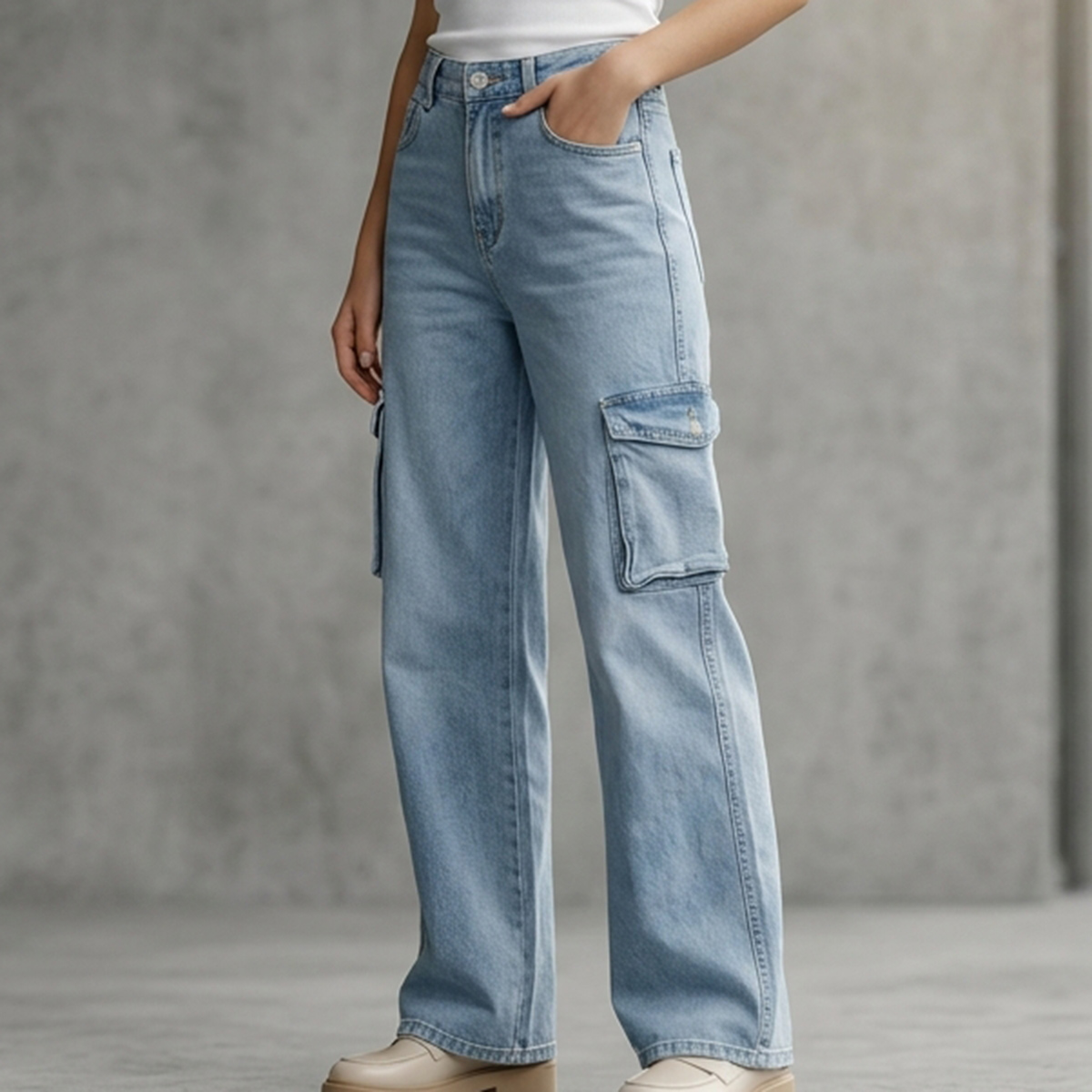 Ladies Jeans Cargo Pant