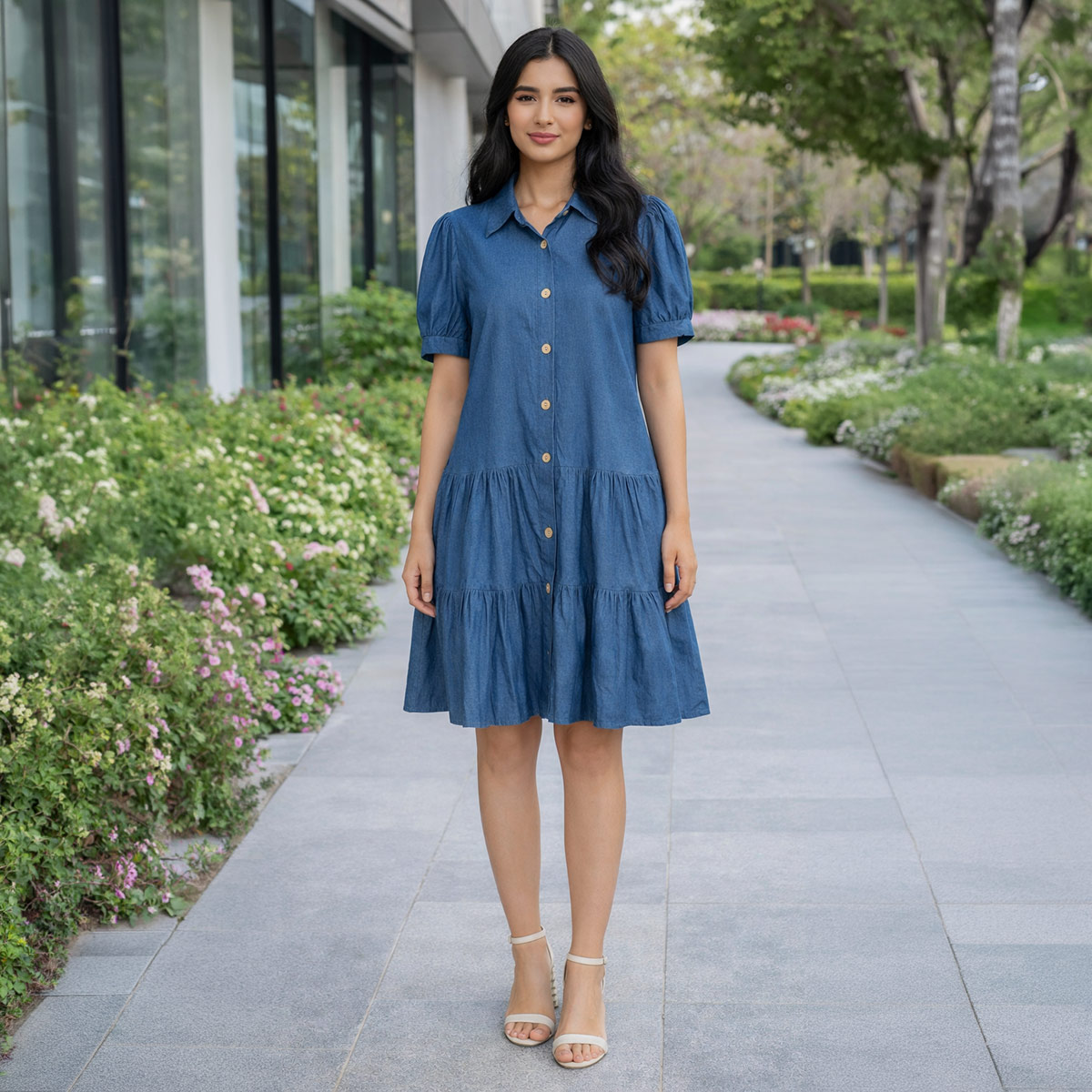 Ladies Jeans Shirt Dress Free Size