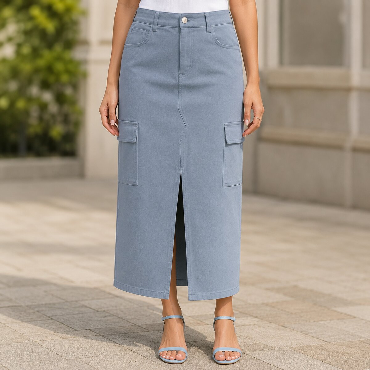 Ladies Jeans Skirt Long