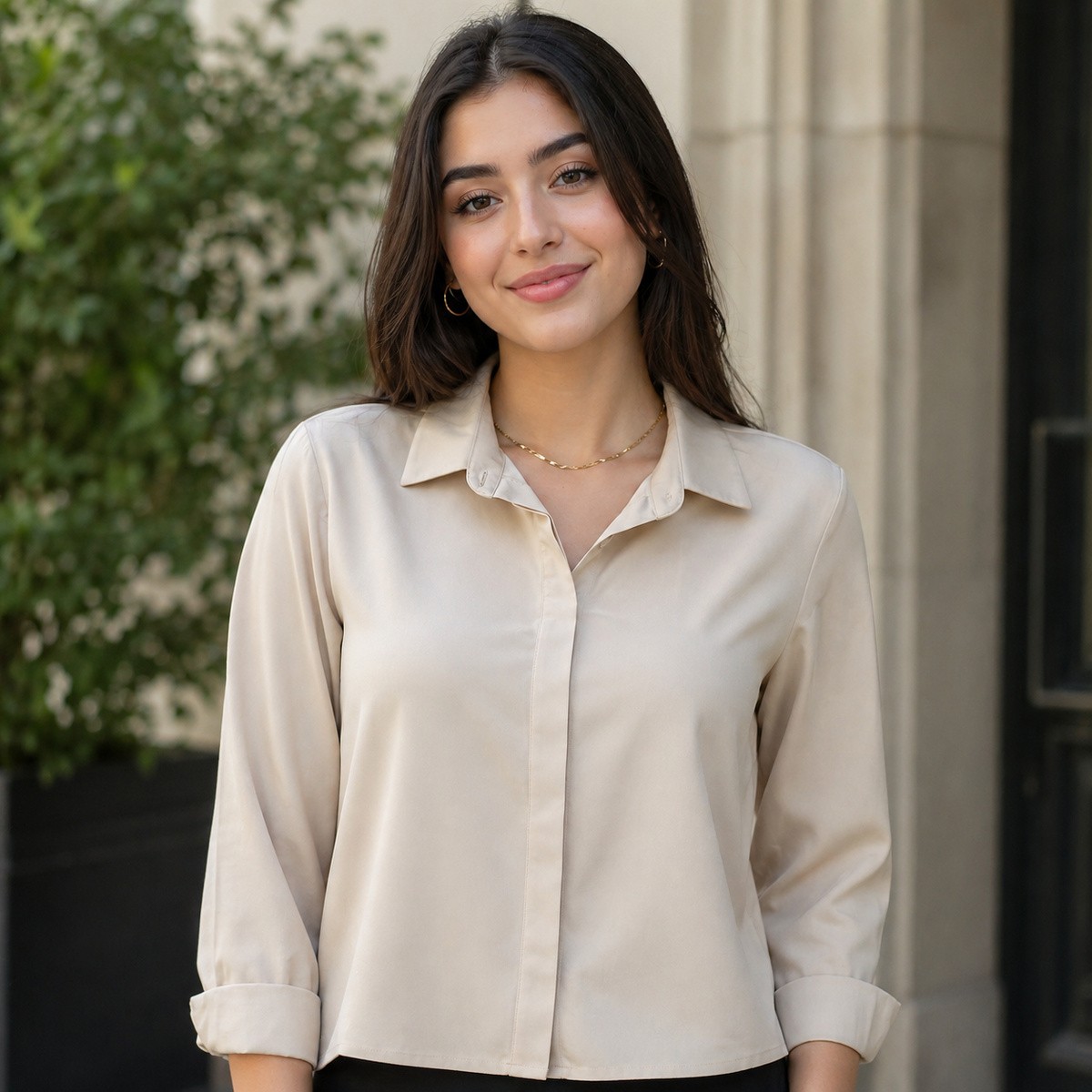 Ladies Blouse Cream Free Size