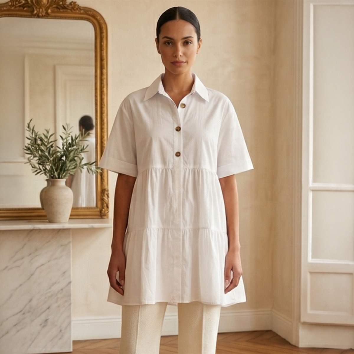 Ladies Short Dress White