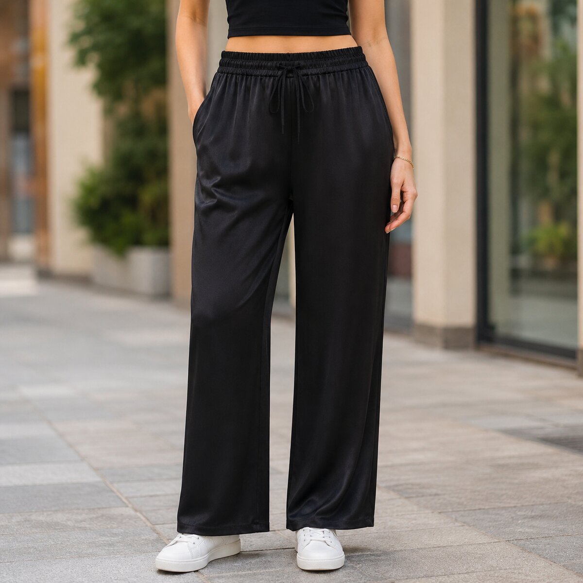 Ladies Casual Pant Black Free Size