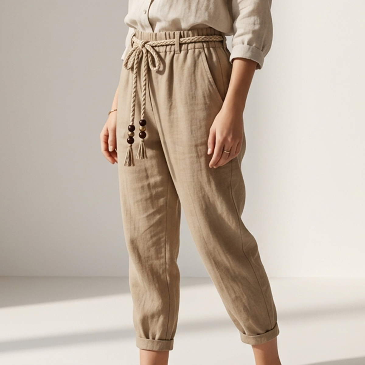 بنطلون نسائي كاجوال كريمي اللون، مقاس حر | السيدات | ملابس النساء | Women Bottom Wear | Women Pants بنطلون نسائي كاجوال كريمي اللون، مقاس حر | السيدات | ملابس النساء | Women Bottom Wear | Women Pants