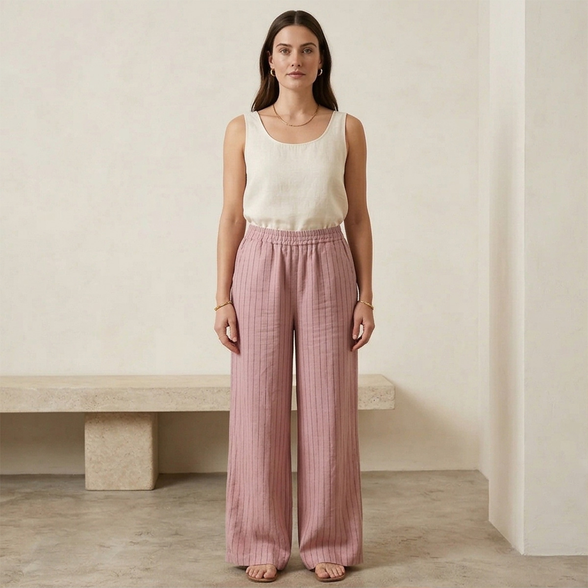 Ladies Casual Pant Pink