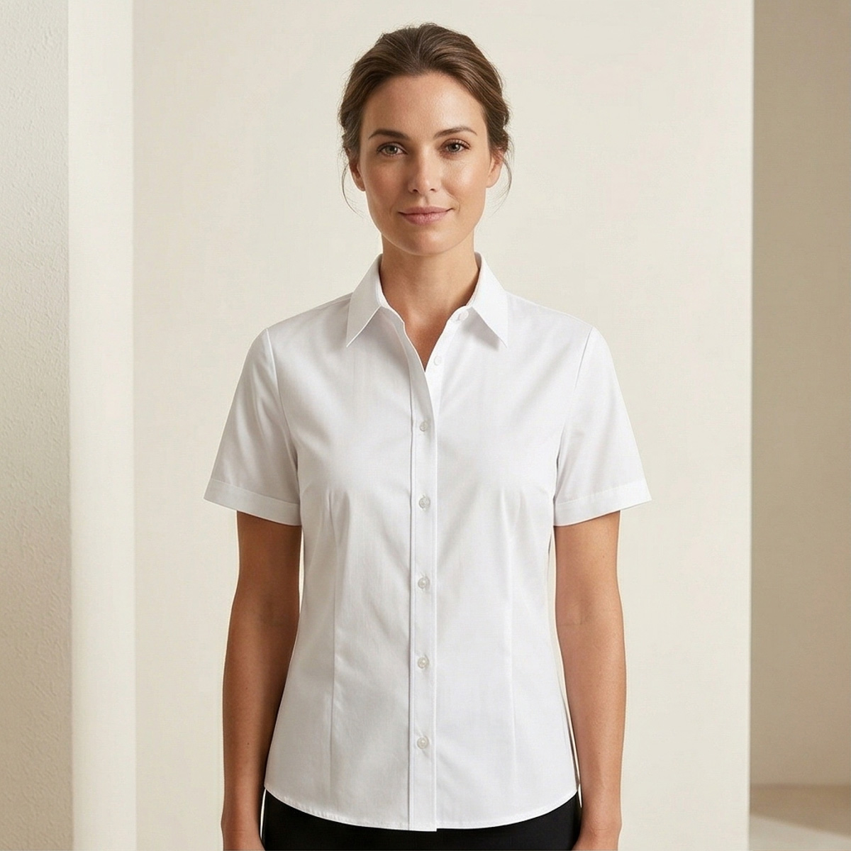 Ladies Shirt Short Sleeve White