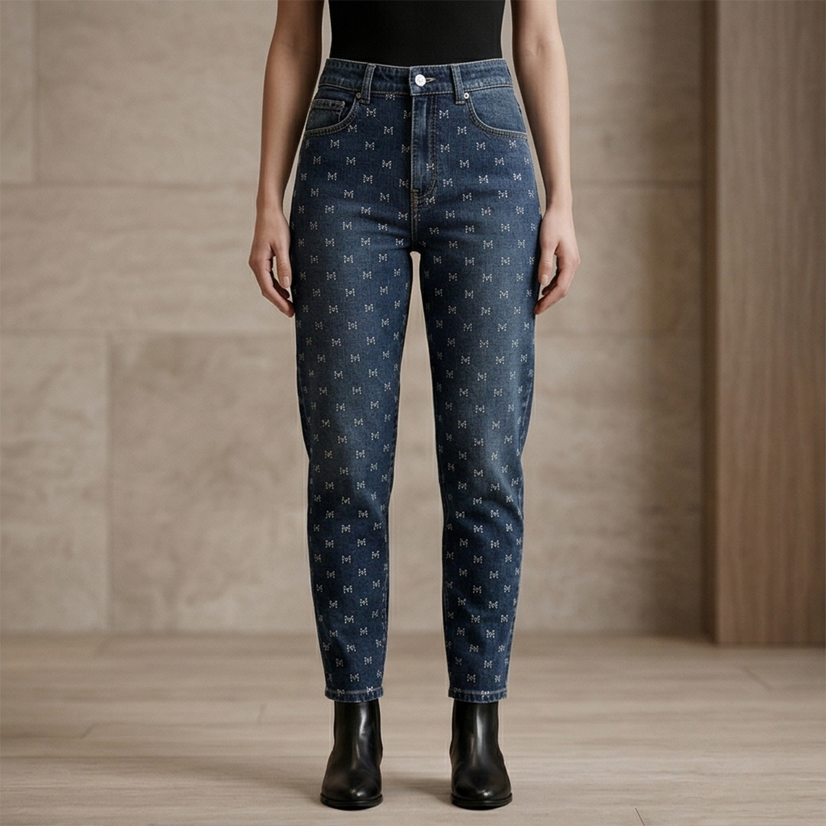 Ladies Cargo Jeans Blue