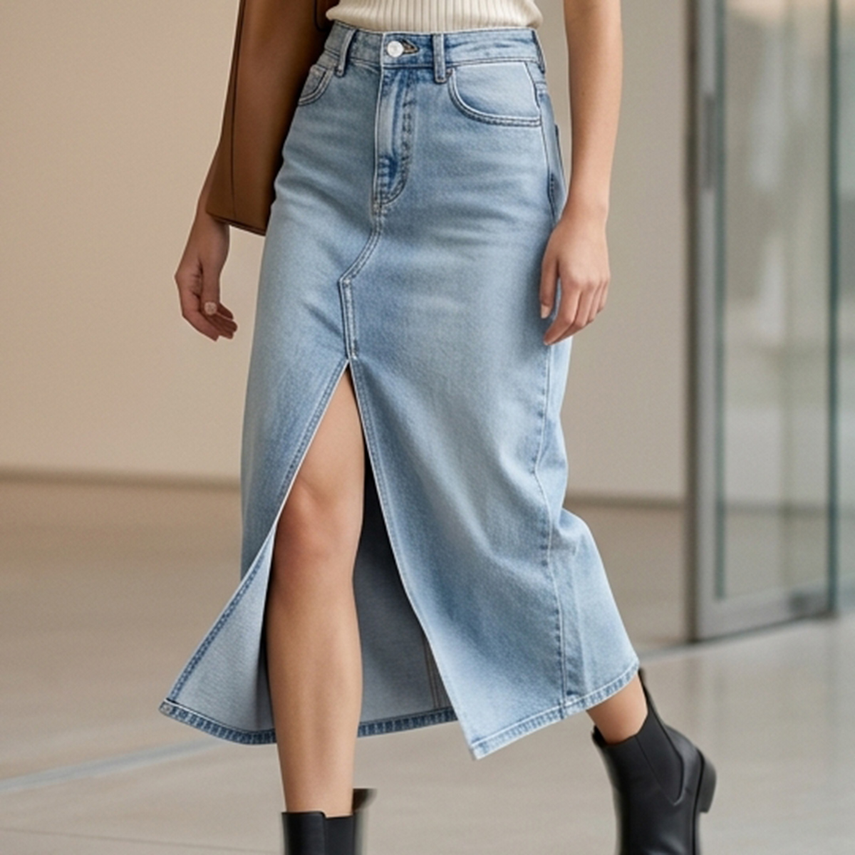 Ladies Jeans Midi Skirt | Women | Women Clothing | Women Bottom Wear | Women Jeans