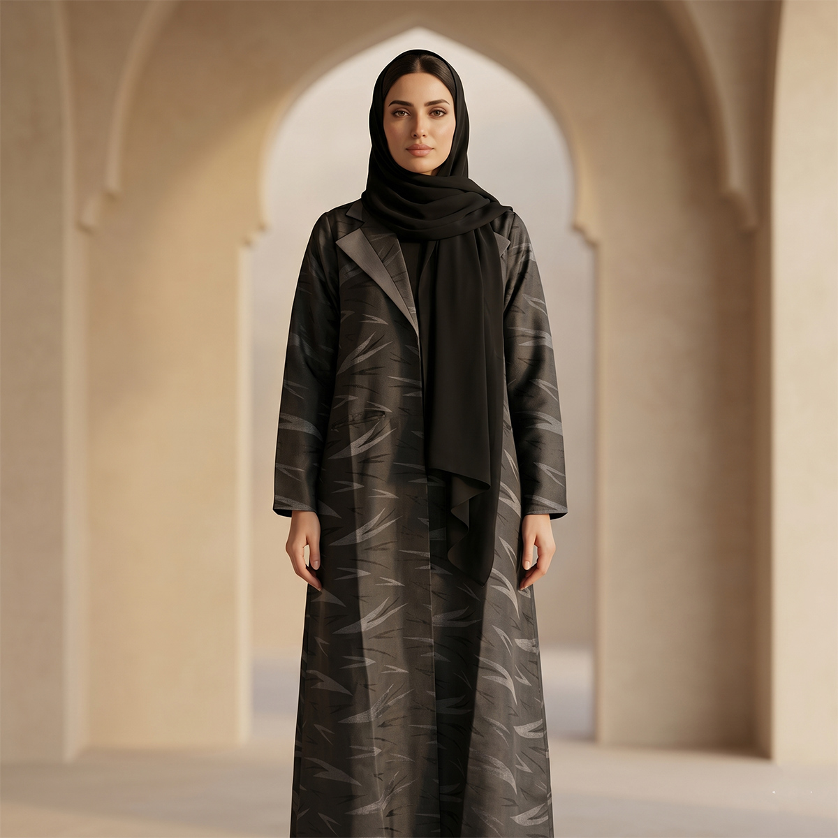 Open Abaya With Shella Printed