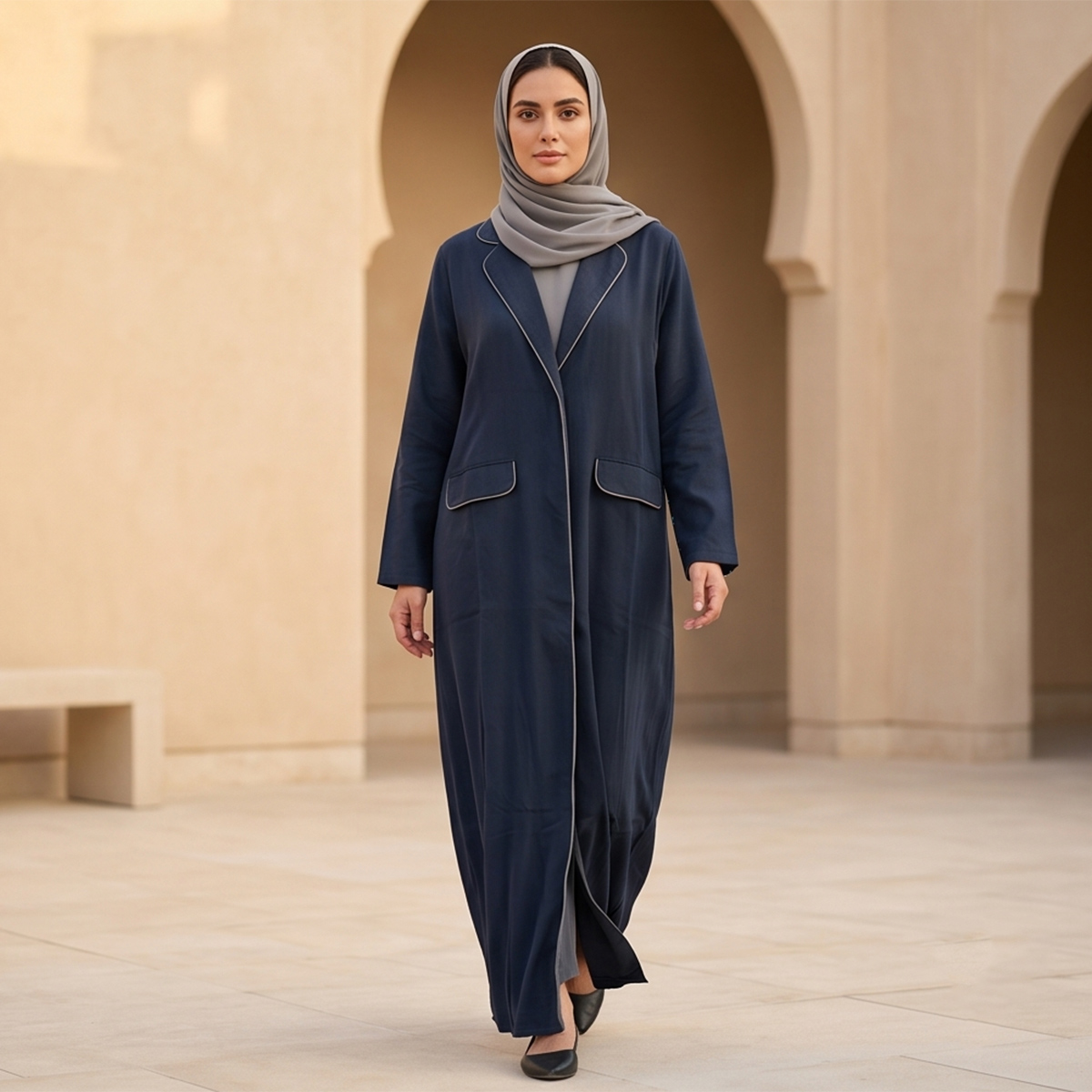 Open Abaya With Shella With Pocket