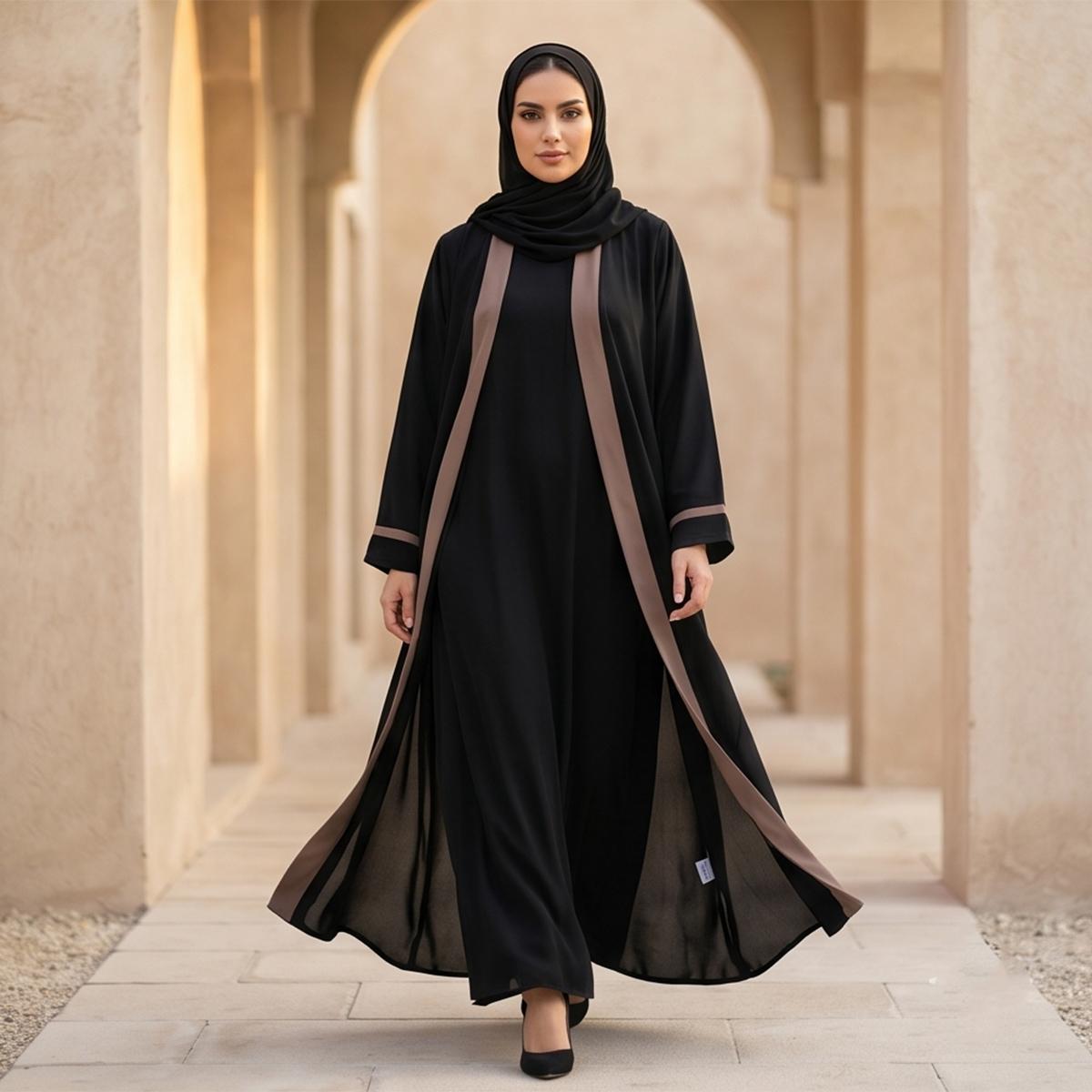 Open Abaya With Shella With Line | Women | Women Clothing | Abayas