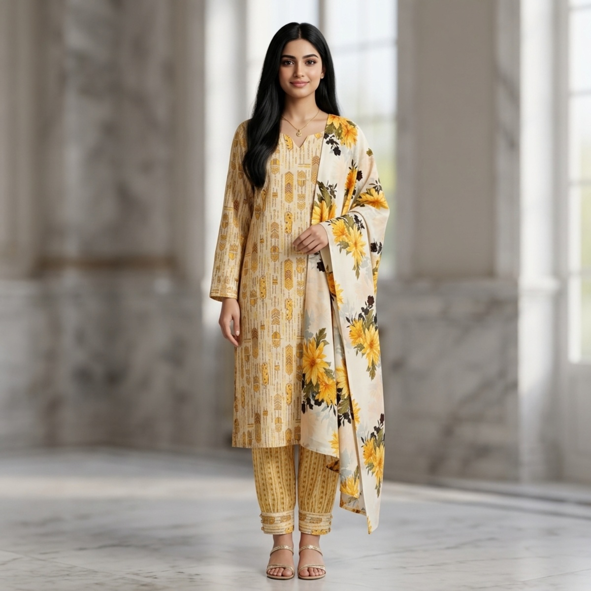 Ladies Panjabi 3 Pieces Set Light Yellow Large | Women | Women Clothing | Women Ethnic Wear Ladies Panjabi 3 Pieces Set Light Yellow Large | Women | Women Clothing | Women Ethnic Wear