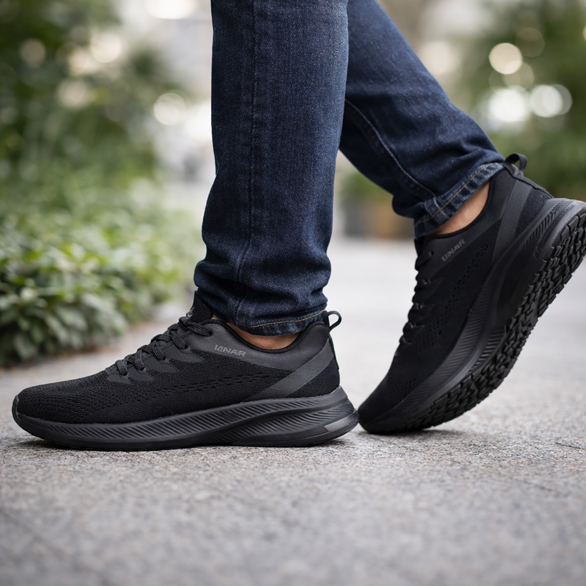 Mens Running Shoes With Lace Black