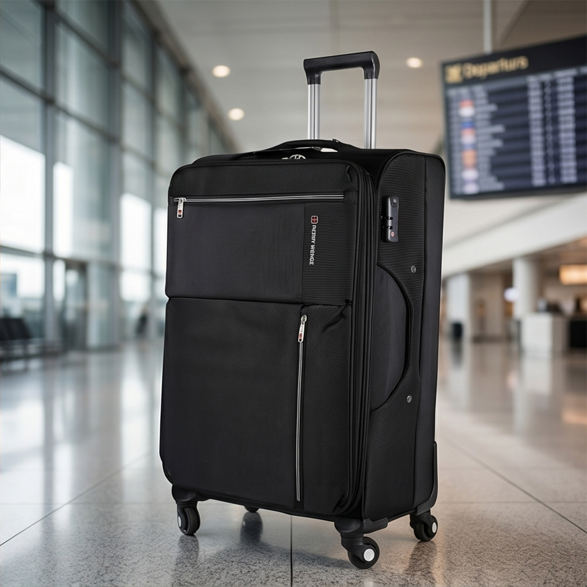 Trolley Bag Soft Plain 20 Inch Black