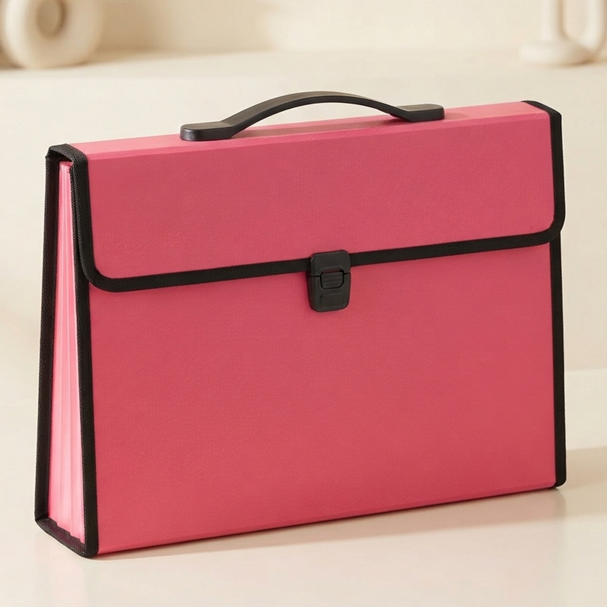 Expanding File With Handle & Lock Pink