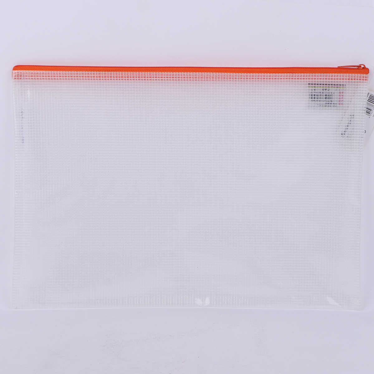 Clear Document Holder With Orange Zipper