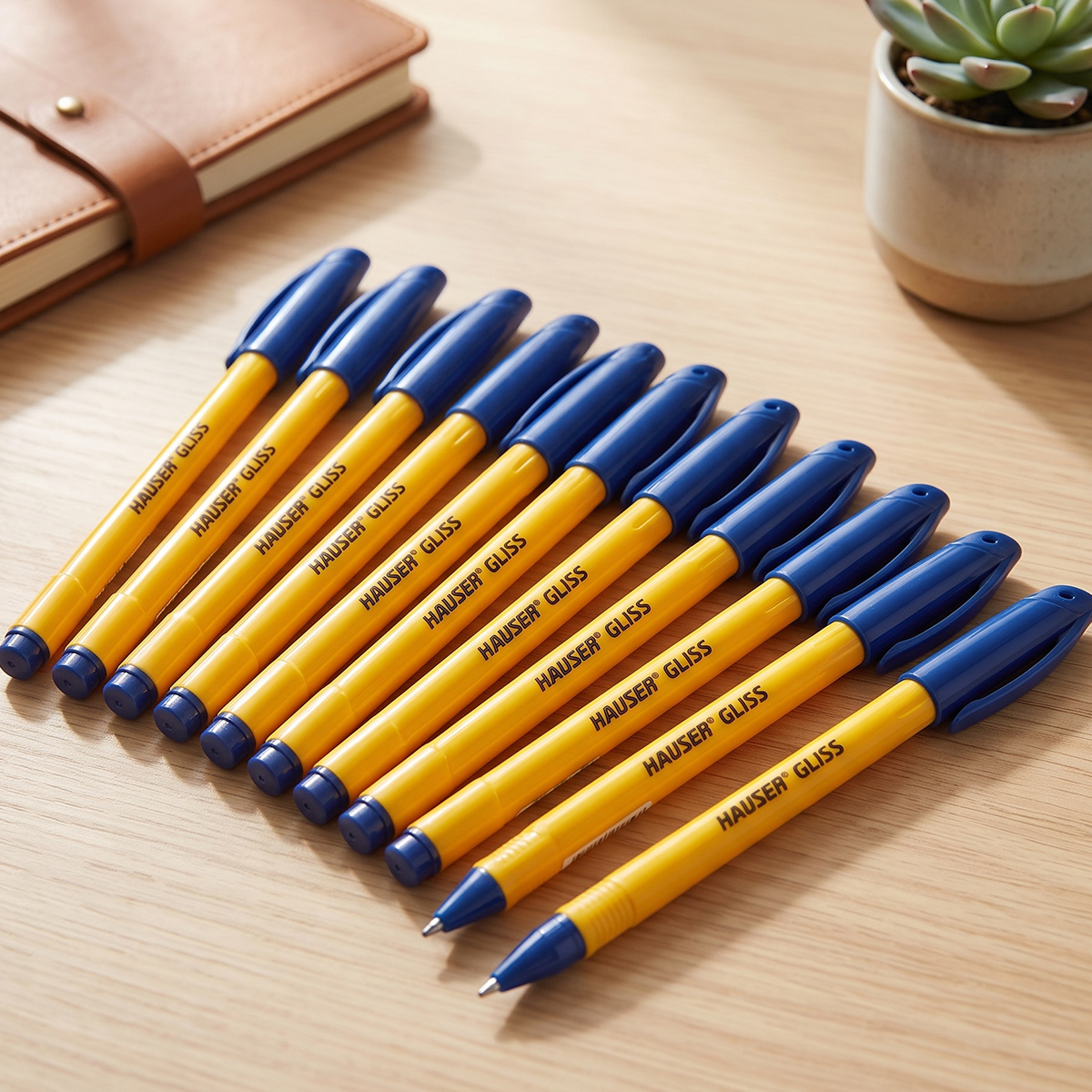 Hauser Yellow Body Ball Pen Set 12 Pieces