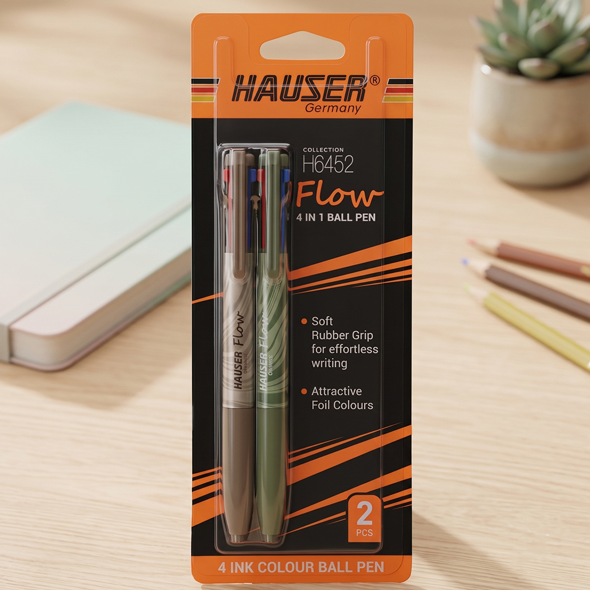 Hauser Flow 1 Ball Pen 4 Ink Color Ball Pen 2 Pieces