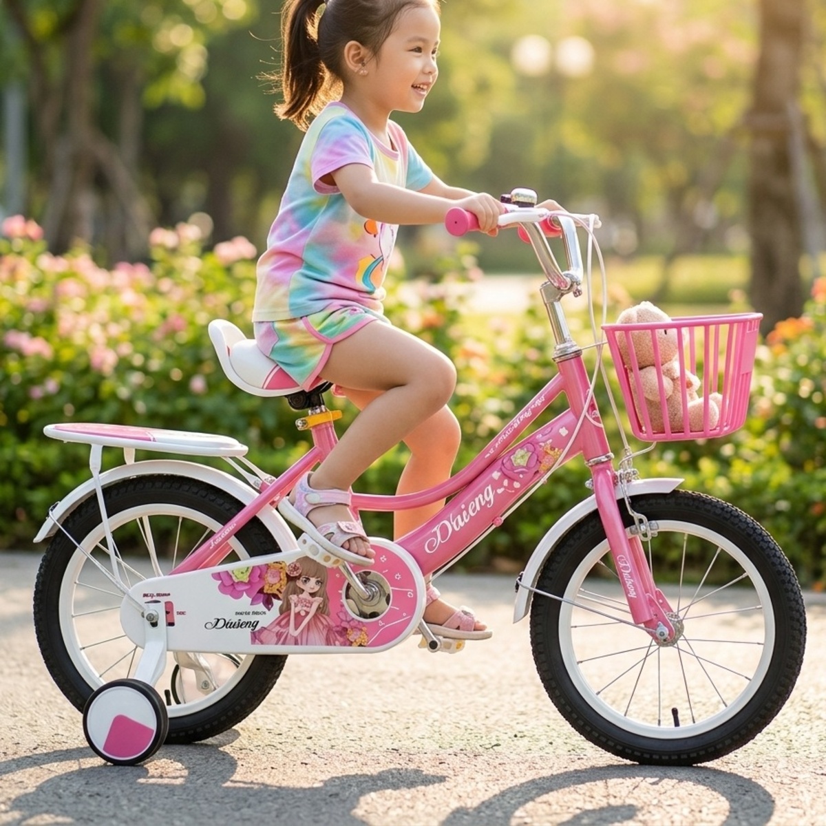 Girls Bicycle With Training Wheels 16 Inches