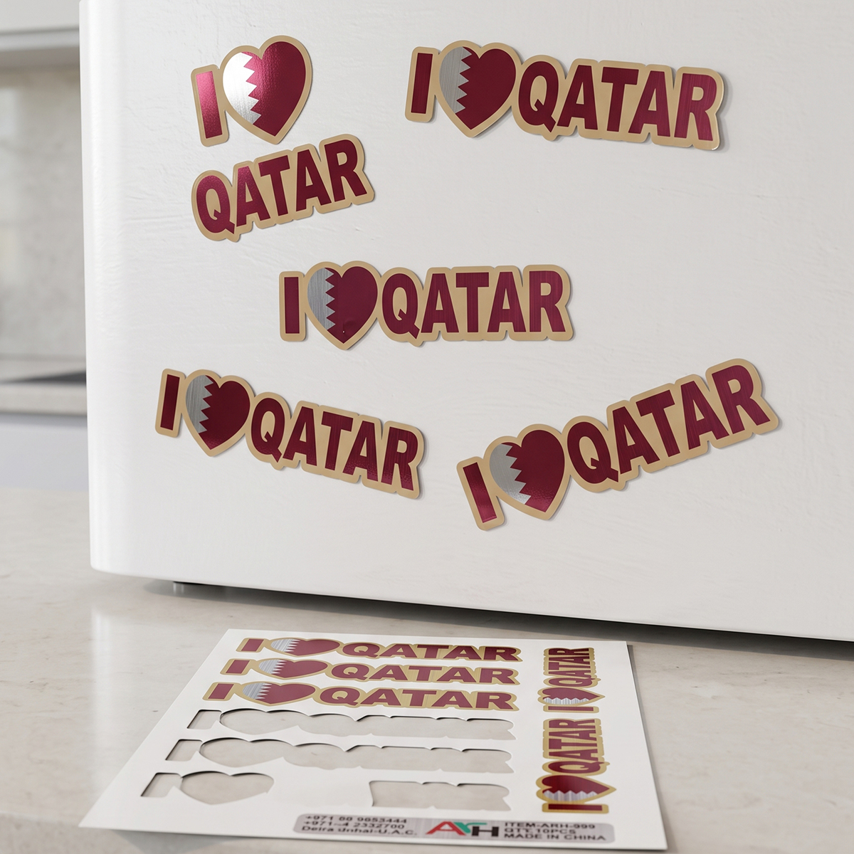 I Love Qatar Sticker 1x10 Pieces
