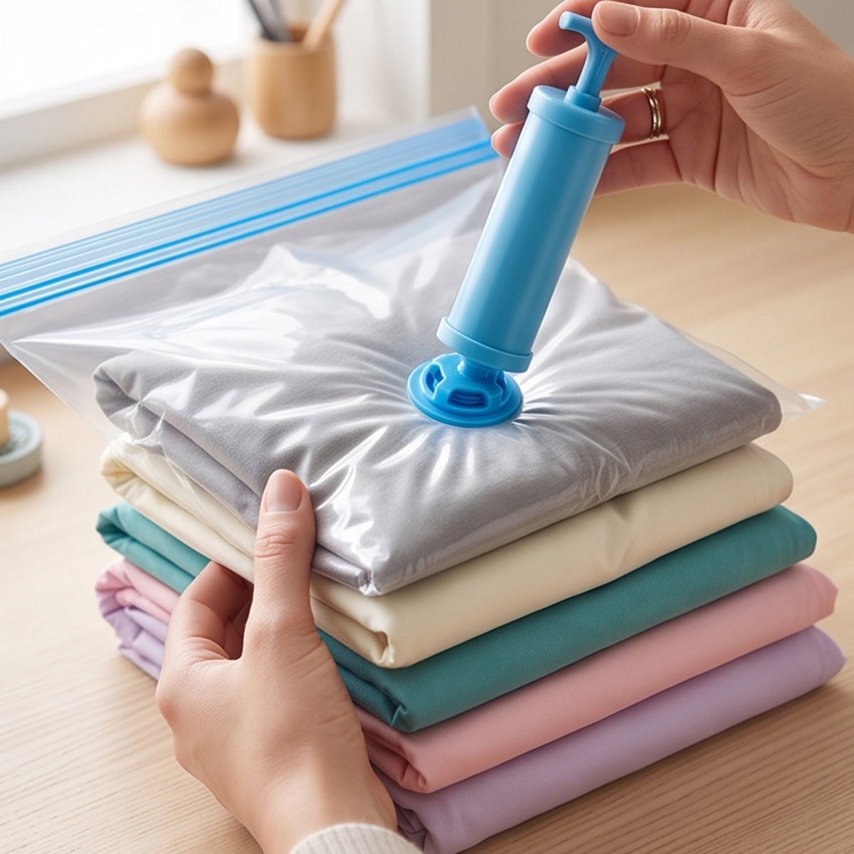 Clear Vacuum Bag Blue