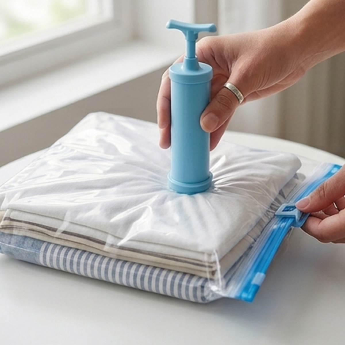 Clear Vacuum Bag Blue