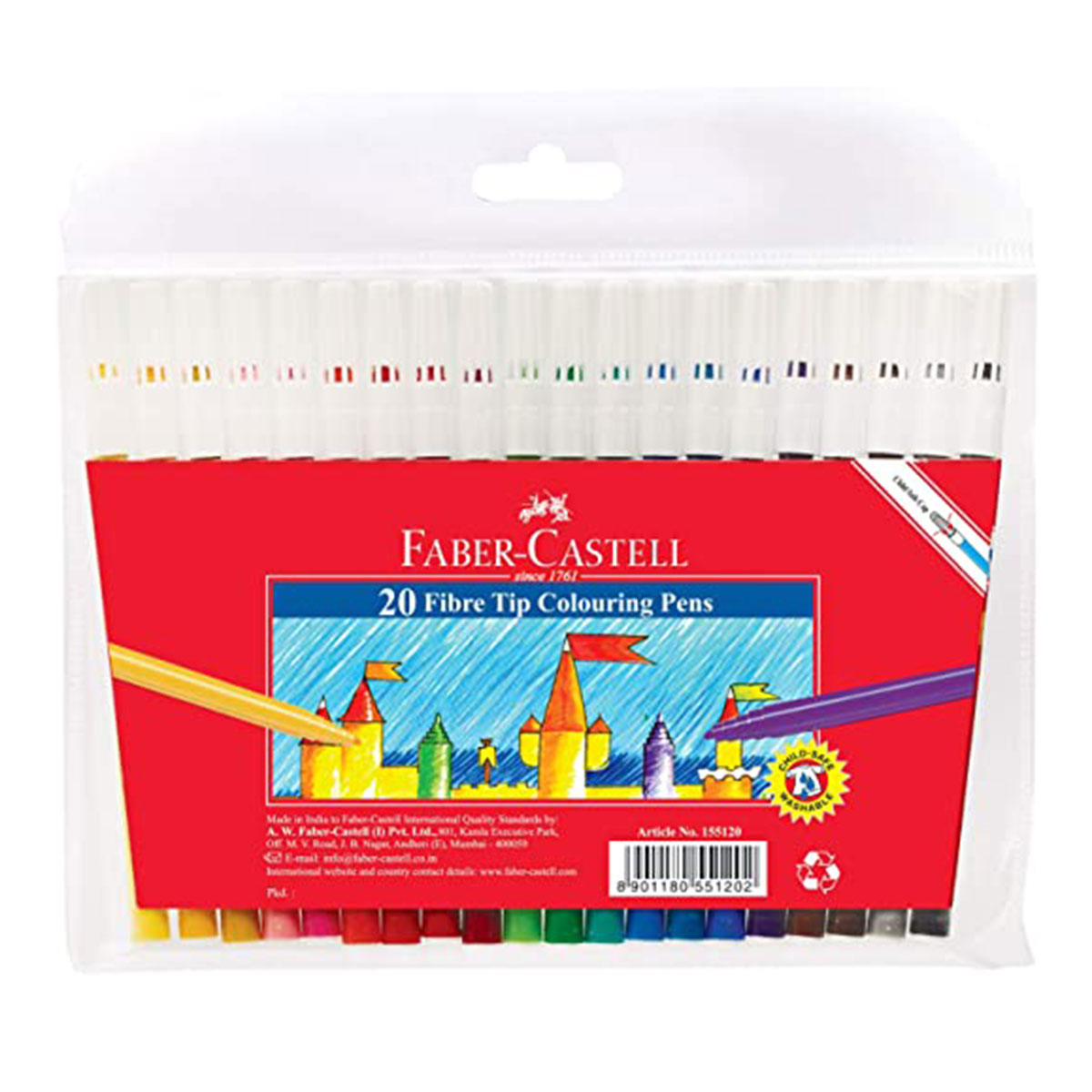 Faber Castell Tipped Pens 20 Pieces Set