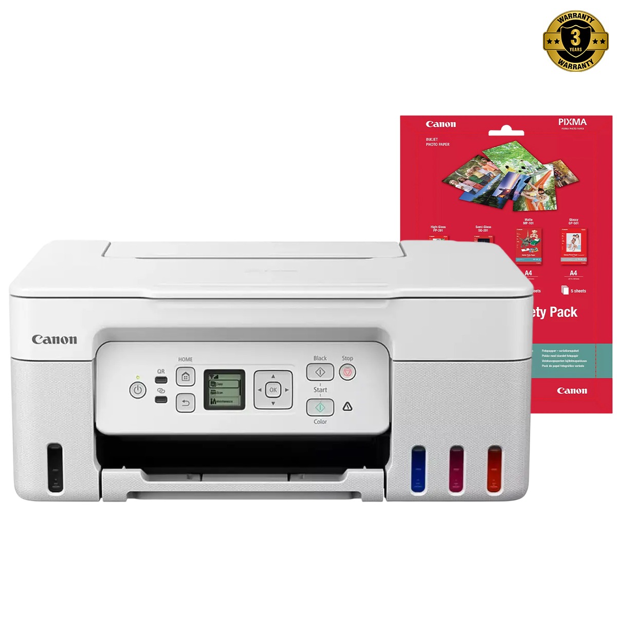 Canon Pixma Refillable Mega Tank 3-in-1 Wireless Printer White 