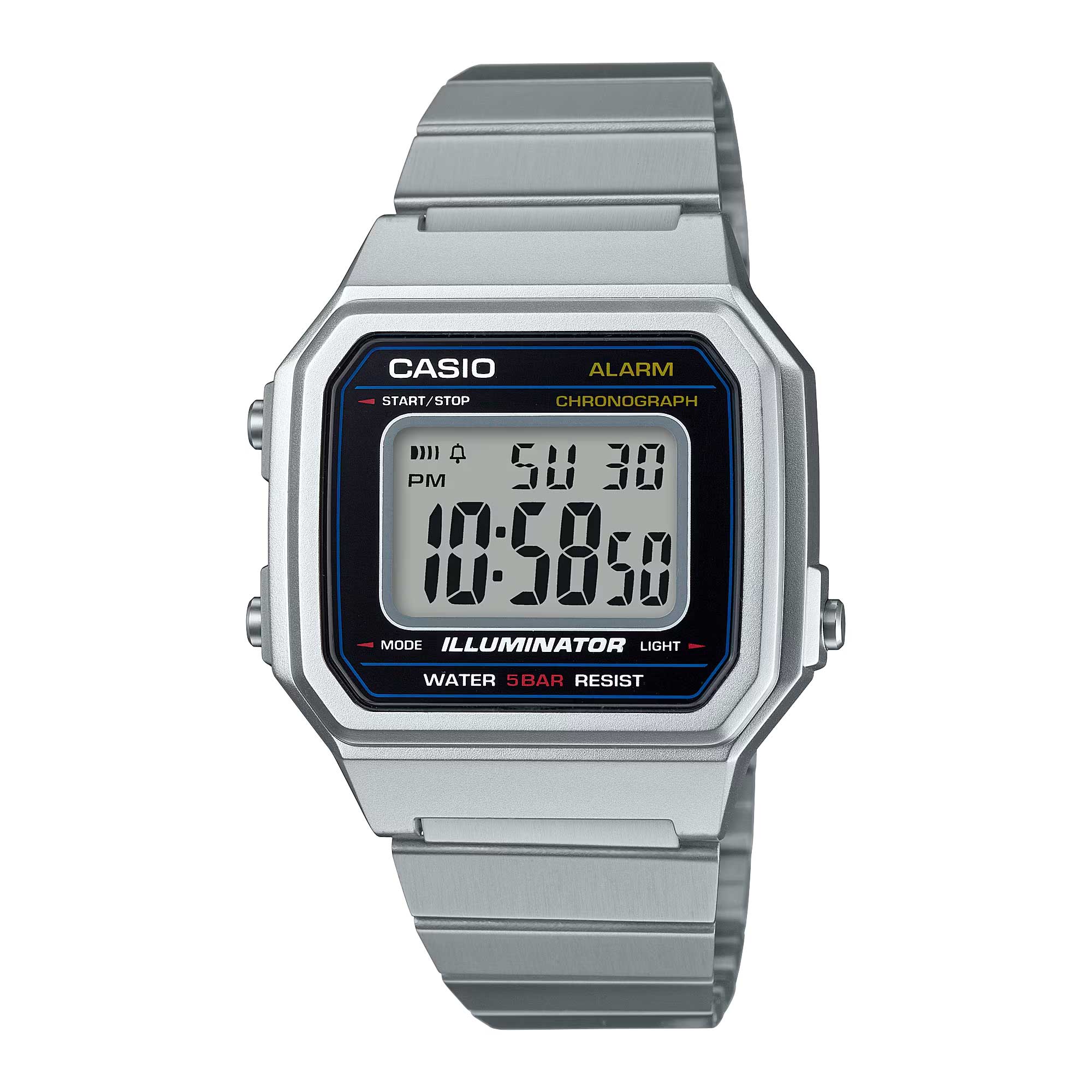 Casio Alarm Chronograph Digital Watch Silver For Men B650WD-1ADF
