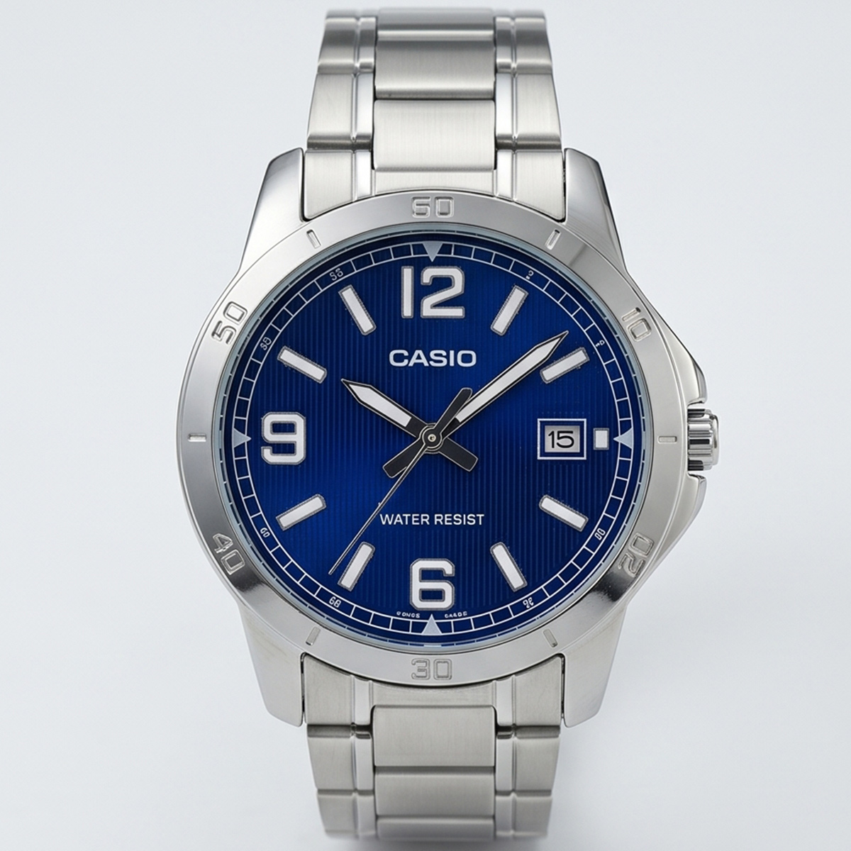 Casio Formal Watch For Men In Silver & Blue Color MTP-V004D-2BUDF