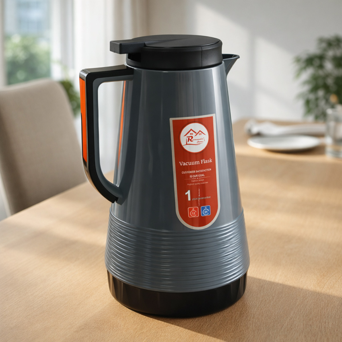 Plastic Body Flask 1.3L Grey