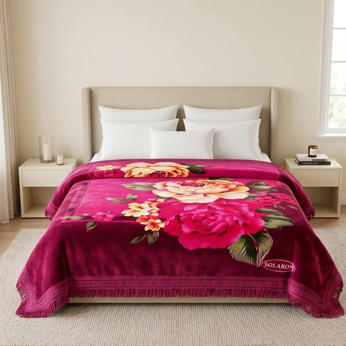 Solaron Floral Blanket Set 4 Pieces